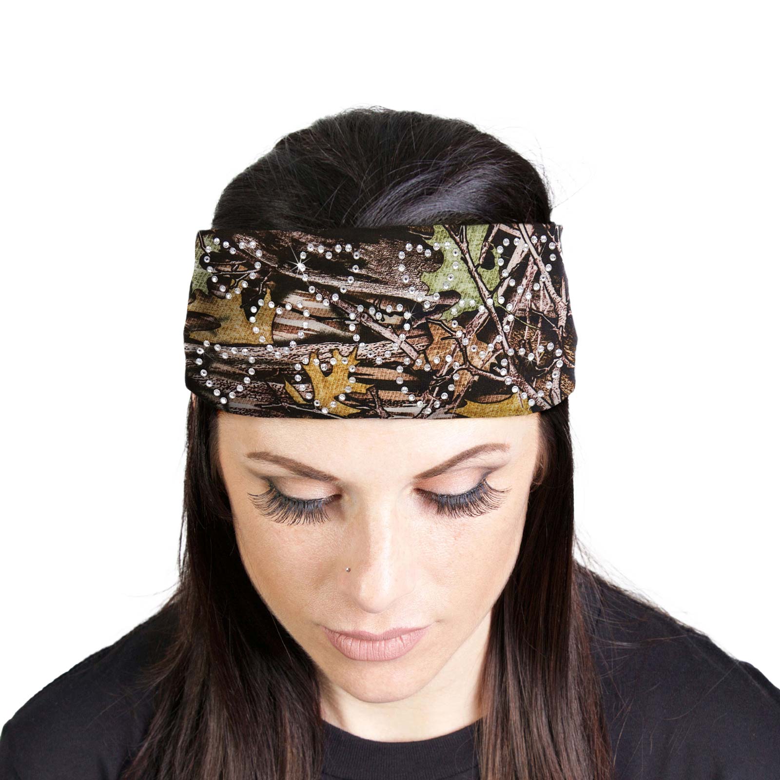 Milwaukee Leather | Bling Designed Wide Headbands-Headwraps for Women Biker Bandana with Hunter Camo - MLA8027