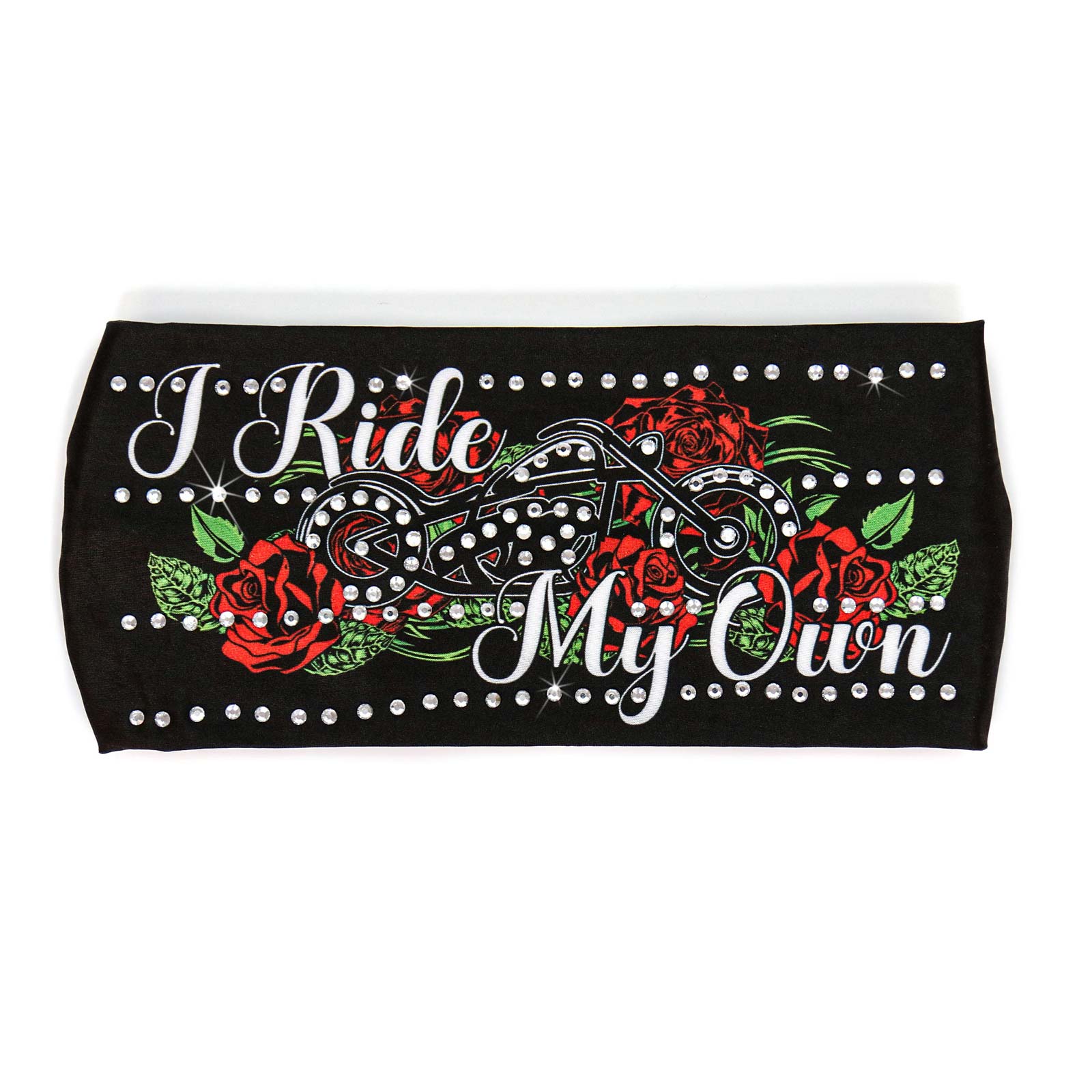 Milwaukee Leather | Bling Designed Wide Headbands-Headwraps for Women Biker Bandana with I Ride My Own - MLA8028