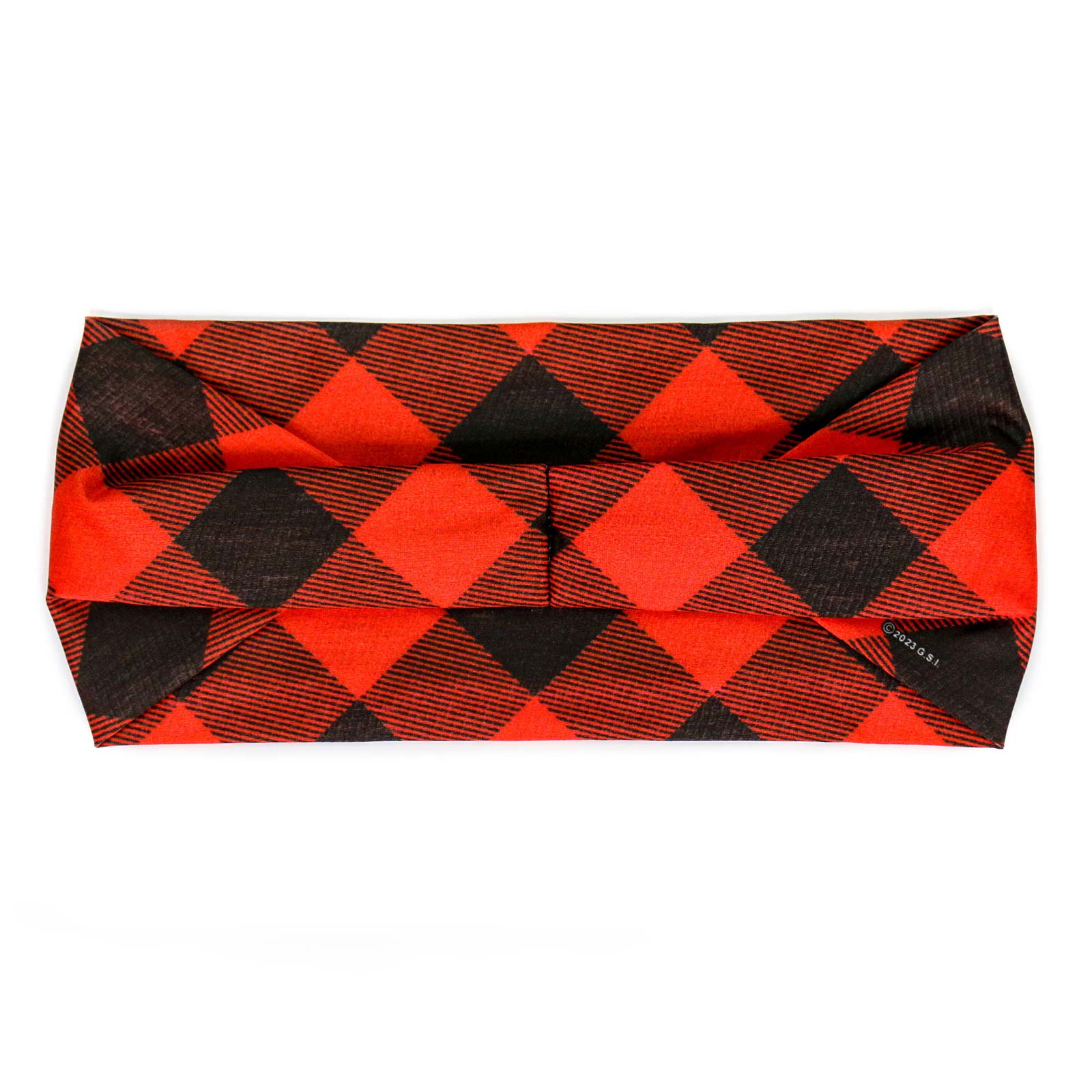 Milwaukee Leather | Bling Designed Wide Headbands-Headwraps for Women Biker Bandana with Plaid Red - MLA8034