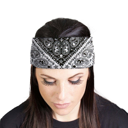 Milwaukee Leather | Bling Designed Wide Headbands-Headwraps for Women Biker Bandana with Skull Paisley - MLA8042
