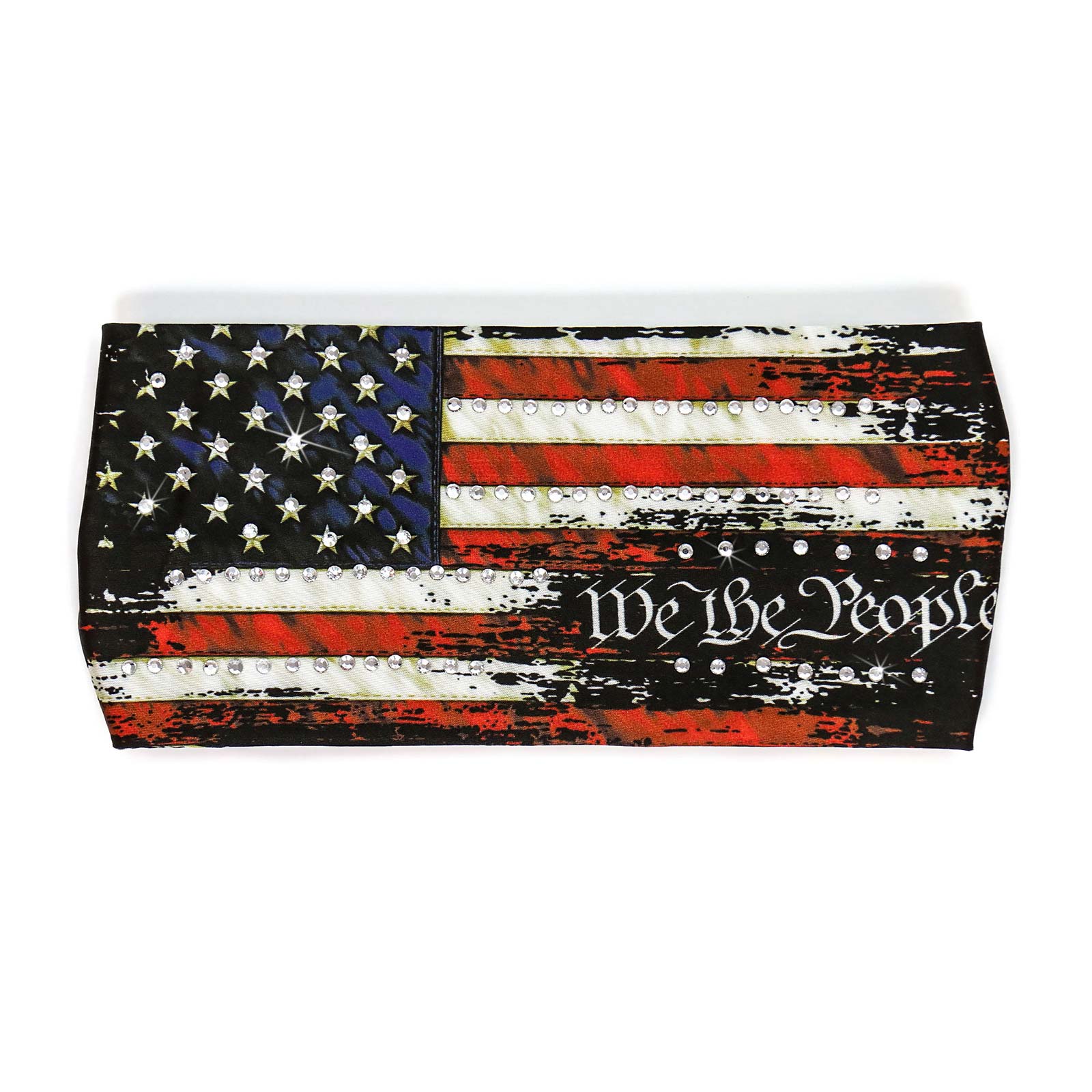 Milwaukee Leather | Bling Designed Wide Headbands-Headwraps for Women Biker Bandana with We The People - MLA8049