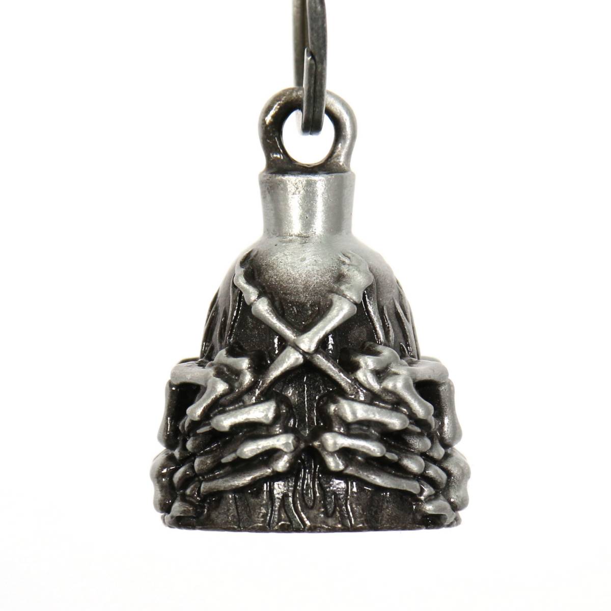 Milwaukee Leather MLB9006 'Finger & Skeleton' Motorcycle Good Luck Bell | Key Chain Accessory for Bikers