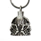 Milwaukee Leather MLB9006 'Finger & Skeleton' Motorcycle Good Luck Bell | Key Chain Accessory for Bikers