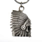Milwaukee Leather MLB9025 'Native Skull with Black Eyes' Motorcycle Good Luck Bell | Key Chain Accessory for Bikers