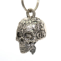 Milwaukee Leather MLB9028 'Sugar Skull' Motorcycle Good Luck Bell | Key Chain Accessory for Bikers