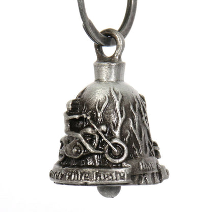 Milwaukee Leather MLB9030 'Rider and Angel' Motorcycle Good Luck Bell | Key Chain Accessory for Bikers