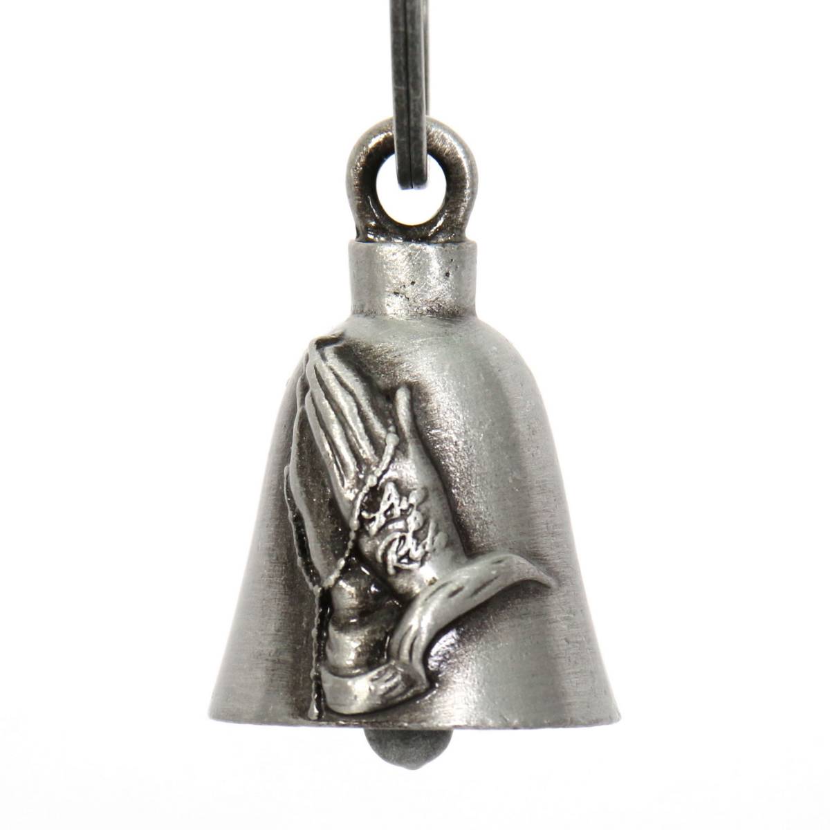 Milwaukee Leather MLB9035 'Praying Hands' Motorcycle Good Luck Bell | Key Chain Accessory for Bikers