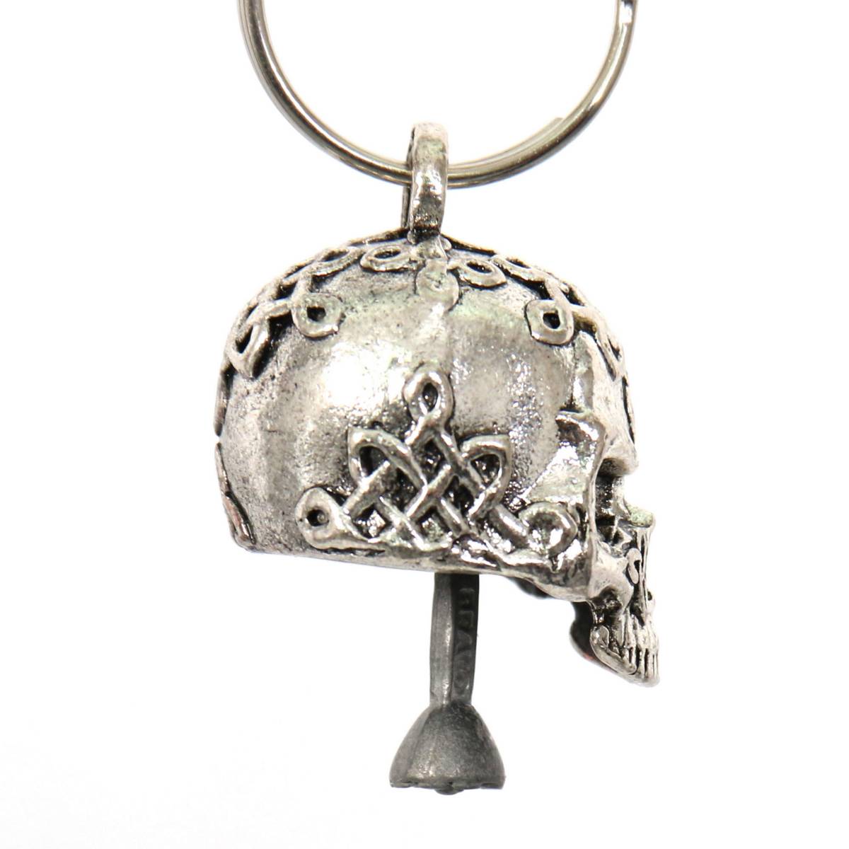 Milwaukee Leather MLB9037 'Male Sugar Skull' Motorcycle Good Luck Bell | Key Chain Accessory for Bikers