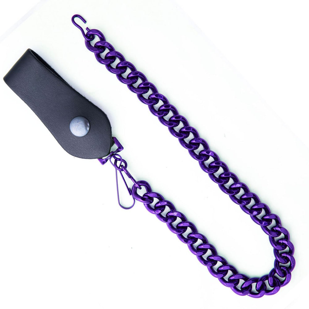 Milwaukee Leather MLC78963 Purple Metal Anti-Theft 14 Inch Wallet Chain with Snap-On Belt Loop and Key Holder