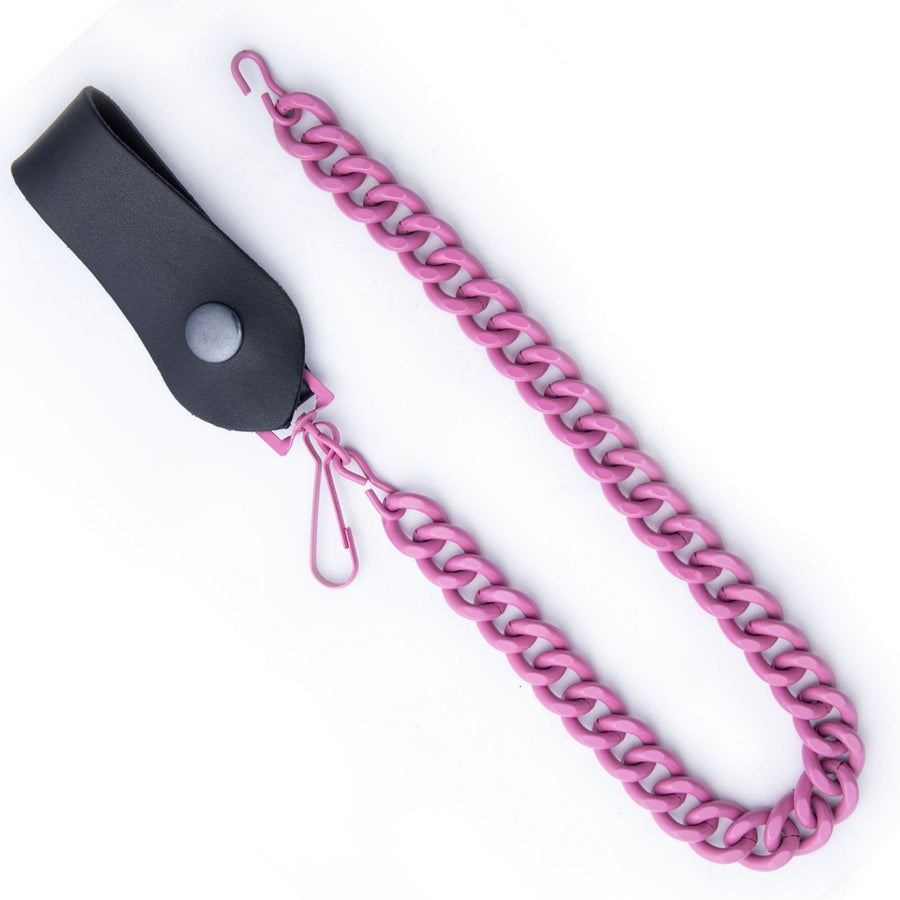 Milwaukee Leather MLC78966 Pink Metal Anti-Theft 14 Inch Wallet Chain with Snap-On Belt Loop and Key Holder