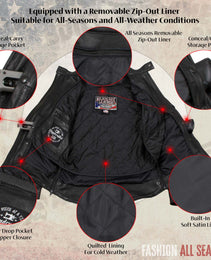 Milwaukee Leather USA MADE MLJKL5002 Women's Black Pristine Premium Motorcycle Leather Jacket
