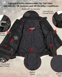Milwaukee Leather USA MADE MLJKL5003 Women's Black Serene Clean Cut Premium Motorcycle Leather Jacket