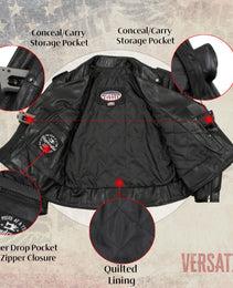 Milwaukee Leather USA MADE MLJKL5004 Women's Black The Flaunt Premium Classic Motorcycle Style Leather Jacket