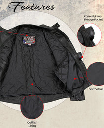 Milwaukee Leather USA MADE MLJKM5001 Men's Black Road Racer Premium Leather Motorcycle Jacket