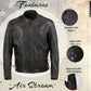 Milwaukee Leather USA MADE MLJKM5002 Men's Black 'Air Stream' Vented Premium Leather Motorcycle Jacket with Side Laces