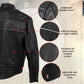 Milwaukee Leather USA MADE MLJKM5003 Men's Black 'Echo' Premium Leather Motorcycle Jacket with Reflective Piping