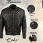 Milwaukee Leather USA MADE MLJKM5003 Men's Black 'Echo' Premium Leather Motorcycle Jacket with Reflective Piping