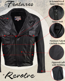 Milwaukee Leather USA MADE MLJKM5008 Men's Black Revolve Premium Leather Vented Motorcycle Jacket