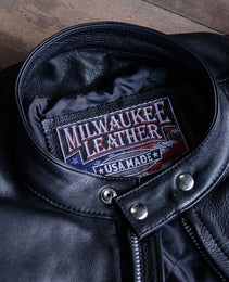 Milwaukee Leather USA MADE MLJKM5006 Men's Black Rumble Premium Leather Motorcycle Jacket