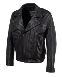 Milwaukee Leather USA MADE MLJKM5008 Men's Black Revolve Premium Leather Vented Motorcycle Jacket