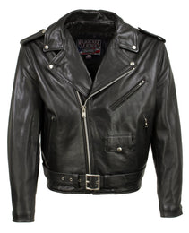 Milwaukee Leather USA MADE MLJKM5009 Men's Black 'The Dean' Premium Leather Throwback Motorcycle Jacket