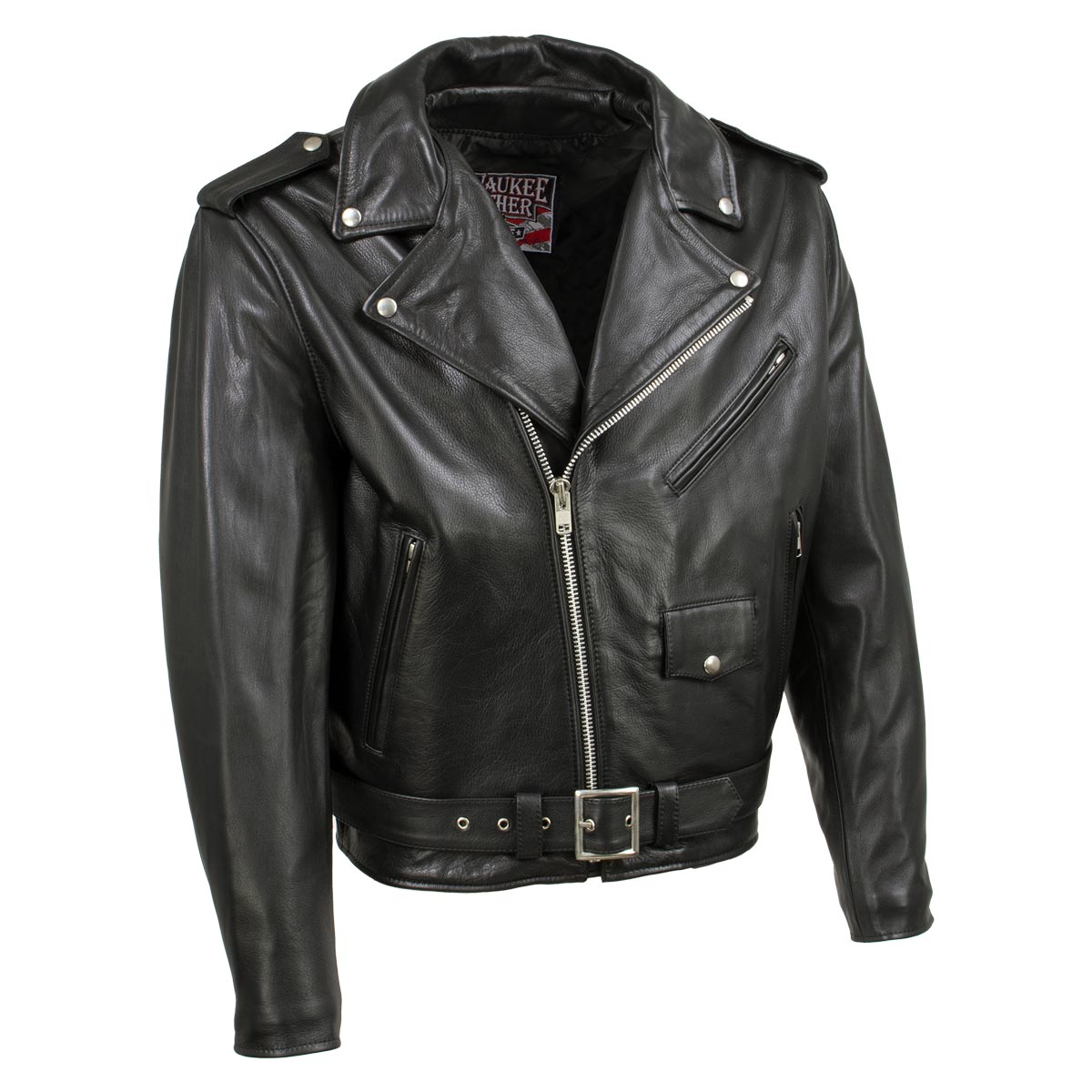 Milwaukee Leather USA MADE MLJKM5009 Men's Black 'The Dean' Premium Leather Throwback Motorcycle Jacket