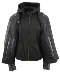 Milwaukee Leather Women's Vented Racer Leather Jacket with Removable Hoodie MLL2501
