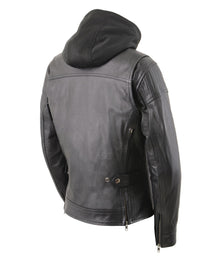 Milwaukee Leather Women's Vented Racer Leather Jacket with Removable Hoodie MLL2501