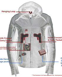 Milwaukee Leather Women's Vented Racer Leather Jacket with Removable Hoodie MLL2501