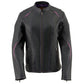 Milwaukee Leather MLL2502 Women's 'Laser Cut' Distressed Black and Purple Scuba Style Racer Jacket