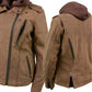 Milwaukee Leather MLL2511 Women's 'Damsel' Vintage Crazy Horse Brown Leather Jacket w/ Removable Hoodie