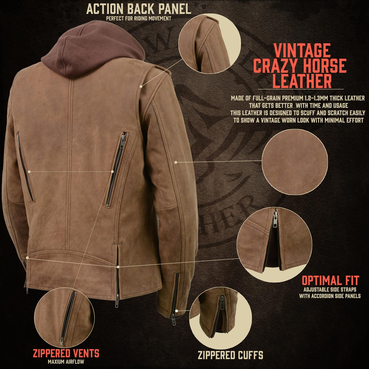 Milwaukee Leather MLL2511 Women's 'Damsel' Vintage Crazy Horse