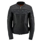 Milwaukee Leather MLL2540 Women's Crossover Black Leather Scooter Jacket w/ Reflective Skull Graphic