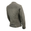 Milwaukee Leather MLL2550 Women's Scooter Distressed Grey Leather Motorcycle Riding Vented Jacket