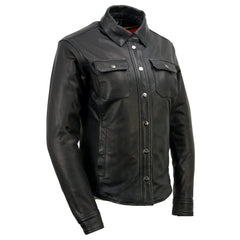 Milwaukee Leather MLL2600 Women's Black Premium Leather Shirt Style Jacket w/ Removable Liner