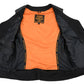Milwaukee Leather MLL4504 Women's Black Leather Classic V-Neck Riveted Details Motorcycle Rider Vest with Side Lace