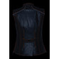 Milwaukee Leather MLL4507 Women's Black Leather Grey Accented Laser Cut Vented Scuba Style Motorcycle Rider Vest