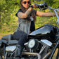 Milwaukee Leather MLL4531 Women's Distress Grey Leather Open V-Neck Motorcycle Rider Vest with Side Lace