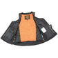 Milwaukee Leather MLL4532 Women's Black Cool-Tec Leather Open Neck Side Lace Stitching Detail Motorcycle Rider Vest
