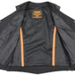 Milwaukee Leather MLL4545 Women's Black Premium Leather Lightweight Classic 4-Snap V-Neck Motorcycle Rider Vest