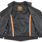 Milwaukee Leather MLL4546 Women's Black Premium Leather Lightweight 4-Snap V-Neck Side Lace Motorcycle Rider Vest