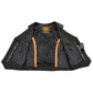 Milwaukee Leather MLL4550 Women's Black Premium Leather Classic Braided Deep V-Neck Motorcycle Rider Vest W/Front Zip