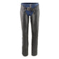 Milwaukee Leather Women's Black Premium Leather Motorcycle Rider Protective Chaps MLL6520
