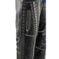 Milwaukee Leather Chaps for Women Black Premium Skin Rubbed Seams- Accented Lace Detailing Motorcycle Chap- MLL6526