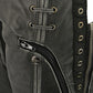 Milwaukee Leather Chaps for Women Distress Grey Premium Skin- Accent Lace Grommet Details Motorcycle Chap- MLL6536