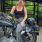 Milwaukee Leather Women Distress Grey Premium Leather Motorcycle Chaps w/ Accent Lace Details MLL6536