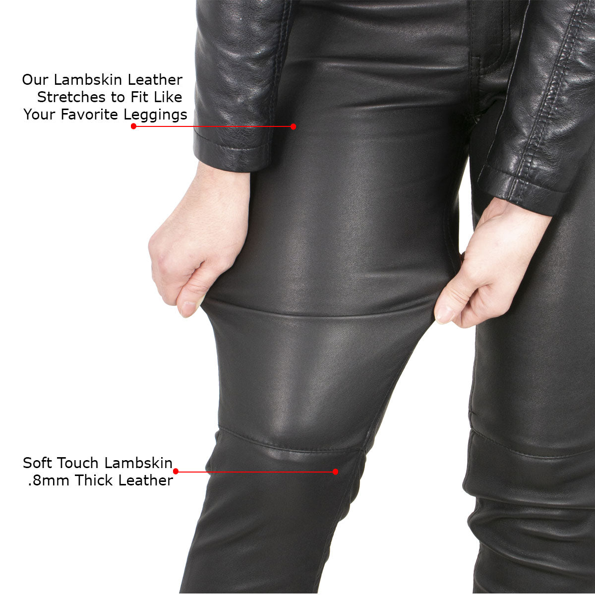Milwaukee Leather MLL6690 'Sandy' Women's Black Lambskin Stretch