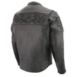 Milwaukee Leather MLM1501 Men's Reflective Skulls Premium Black Leather Motorcycle Jacket w/ Cool-Tec Treatement