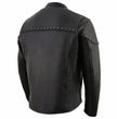 Milwaukee Leather MLM1504 Men's Black ‘The Skelly Racer’ Premium Moto Leather Jacket