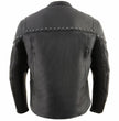 Milwaukee Leather MLM1504 Men's Black ‘The Skelly Racer’ Premium Moto Leather Jacket